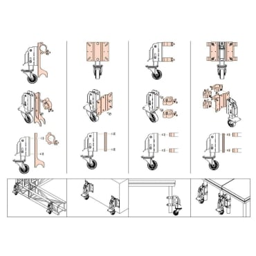 Admiral Staging POPOAL04 Lifting Wheel 80mm Rotating Castor- buy now from Stage Electrics