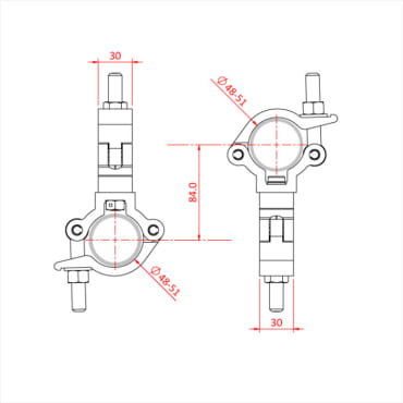 Doughty T58098 Lightweight Slimline Swivel Coupler Dimension Stage Electrics