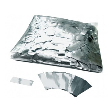 MagicFX CON10SL 1kg Bag Metallic Confetti Rectangles 55x17mm - Silver