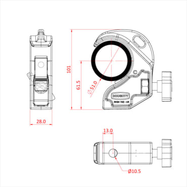 Doughty T58400 Hook Clamp 50mm Twenty Black Dimensions Stage Electrics