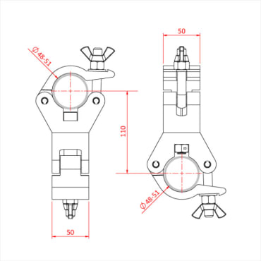 Doughty T57100 Aluminium 50mm Swivel Coupler Zinc DImension Stage Electrics
