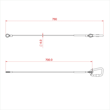 Doughty T2820501 Safety Bond 50kg 4mm x 700mm Black Dimension Stage Electrics