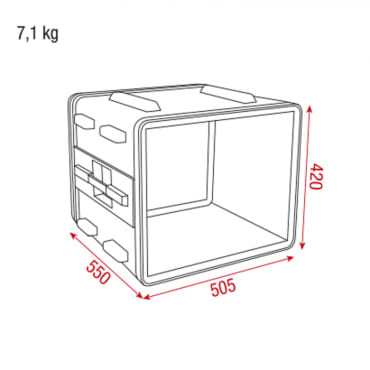DAP D7104 ABS Plastic 19" Flightcase Rack - 8U