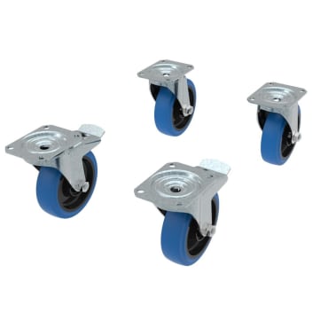 Admiral Staging WACS125B Castor Set 125mm 250 Kg 2x Swivel & 2x No Brake Stage Electrics