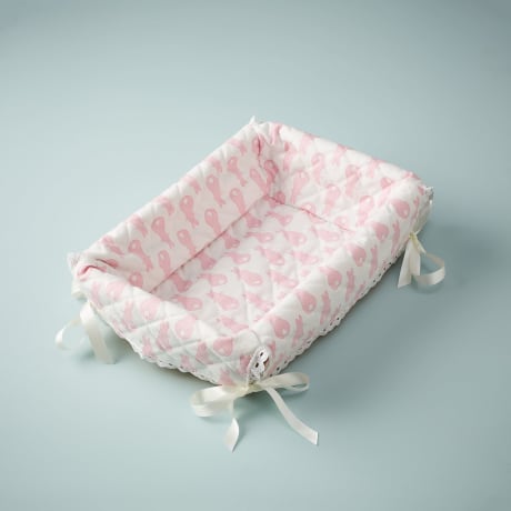 Layette Basket - Rabbit Trellis / Pink