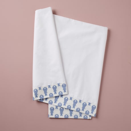Cot Bed Sheet - Rabbit Trellis / Blue