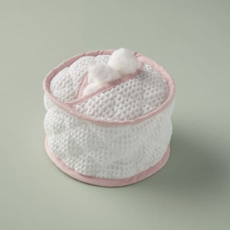 Cotton Wool Holder - Waffle / Pink