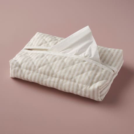 Tissue Cover - Linen Stripe / Beige