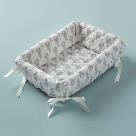 Layette Basket - Rabbit Trellis / Grey