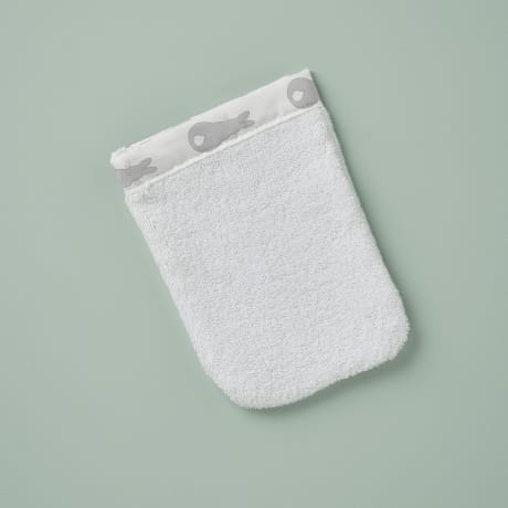 Bath Mitt - Rabbit Trellis / Grey