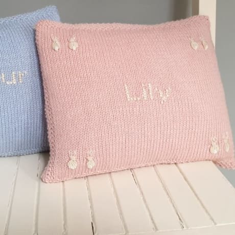 Name Cushion- Pink Bunnies