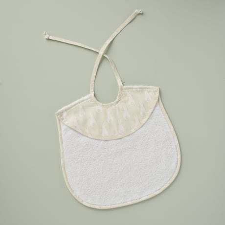 Large Bib - Rabbit Trellis / Cream