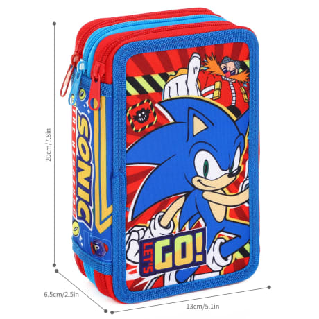 Sonic 3 Zip Filled Pencil Case