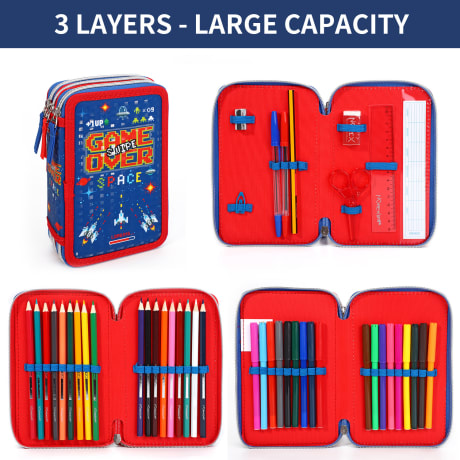 Hartom Game Over 3 Zip Filled Pencil Case