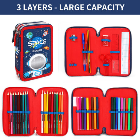 Hartom Astronaut 3 Zip Filled Pencil Case