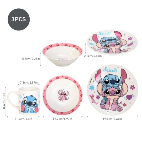 Stitch 3pcs Ceramic Dinner Set