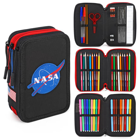 NASA 3 Zipped Filled Pencil Case