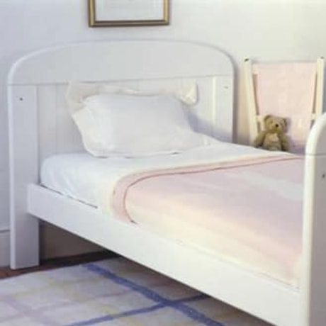 white and pine cot bed