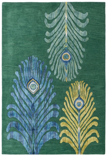 PEACOCK FEATHER GREEN 2.40m x 1.70m