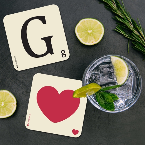 Personalised Letter G Initial Alphabet Coaster