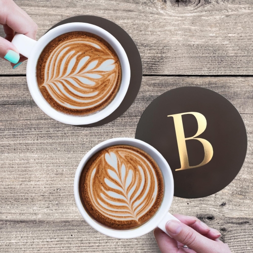 Letter B Leather Coaster
