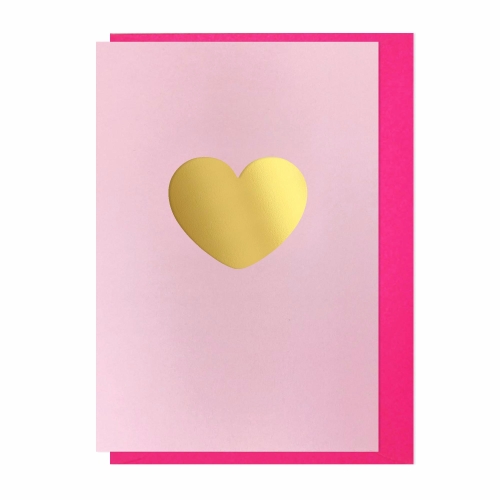 Gold foil heart card