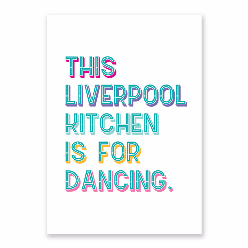 A3 Art Print supplied in cello bag, retail ready, Kitchen Is For Dancing