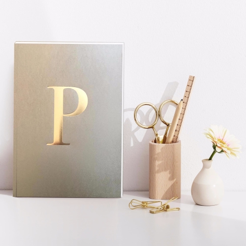 Letter P Gold Notebook