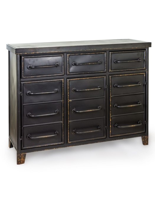 Black Metal "Verne" Multi Drawer Cabinet