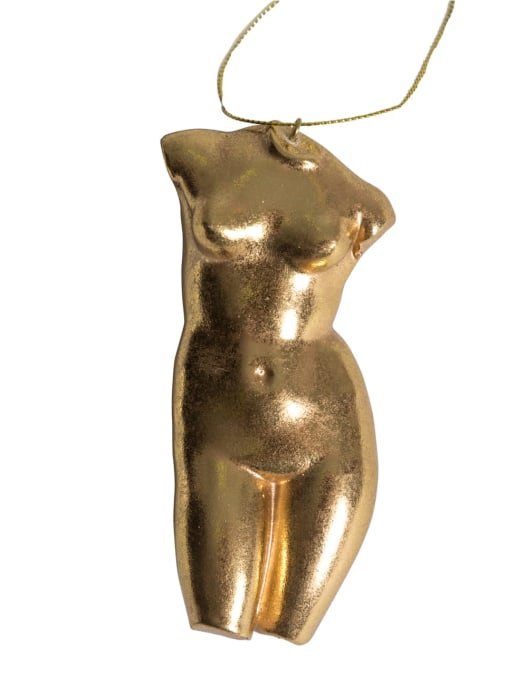 Gold Leaf Female Torso Hanging Decoration (to be bought in qtys of 8)