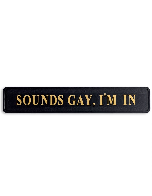 Black & Gold "Sounds Gay I'm In" Wall Sign