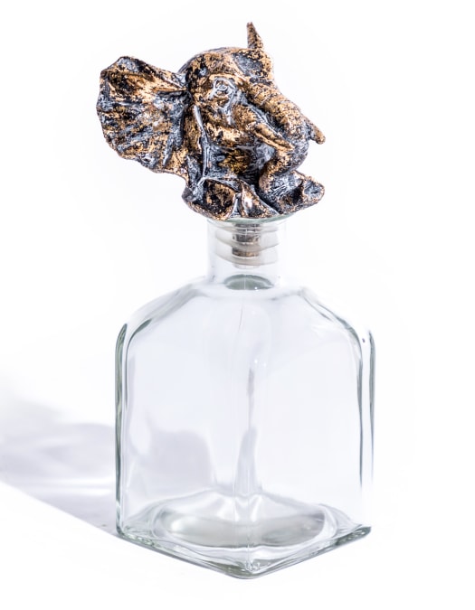 Large Glass Storage Bottle w/ Elephant Head Stopper (to be bought in qtys of 6)