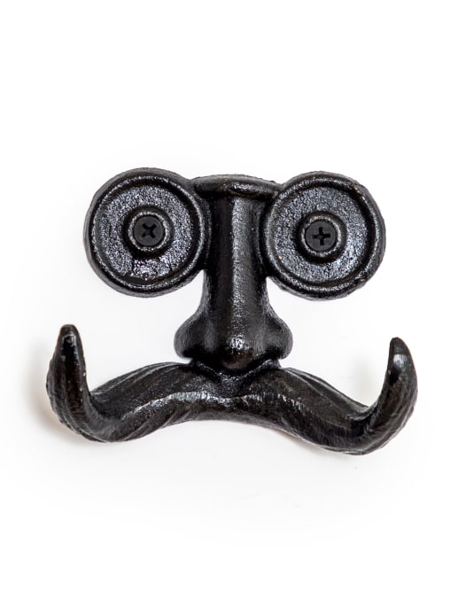 Black Moustache Cast Iron Coat Hook (to be bought in qtys of 4)