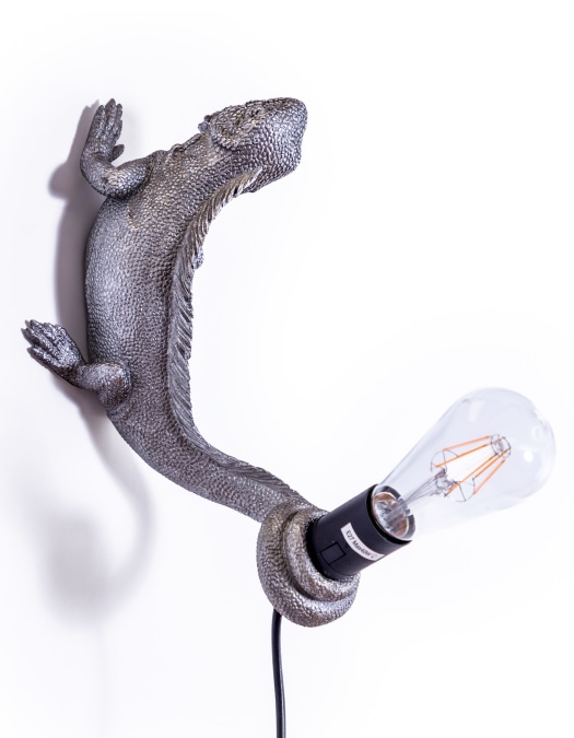 Silver Iguana Lamp