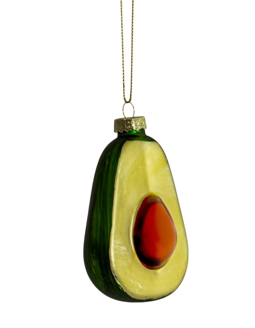 Avocado Decorative Glass Hanging Ornament (to be bought in qtys of 12)