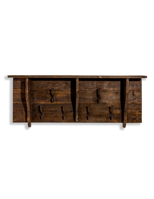 Rustic Wooden "Arundel" Multi Coat Hook Wall Unit