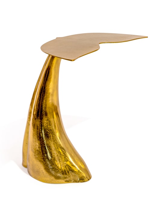 Gold Aluminium Whale Tail Side Table