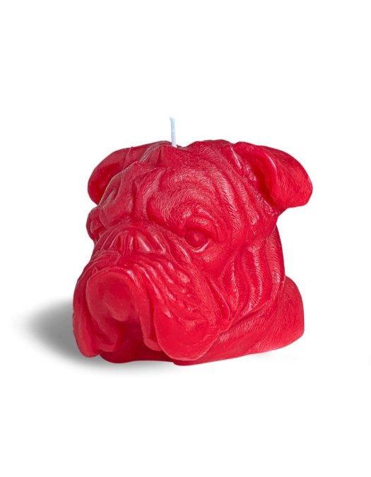 Crimson Large Bulldog Candle