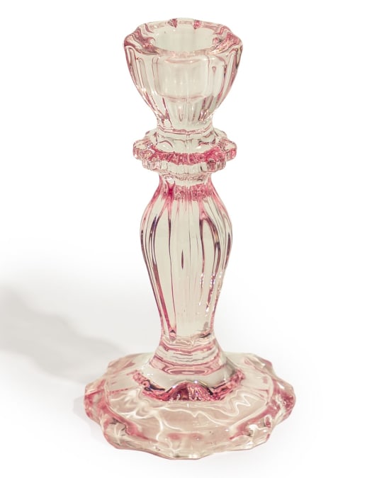 Pink Classic Glass Candle Holder (to be bought in qtys of 6)