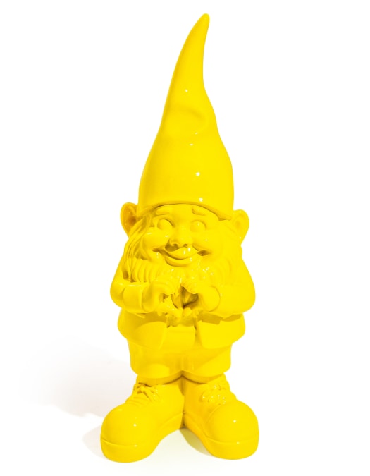 Medium Bright Yellow "Heart Hands" Gnome Figure