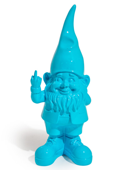 Small Bright Blue "Naughty Gnome" Figure