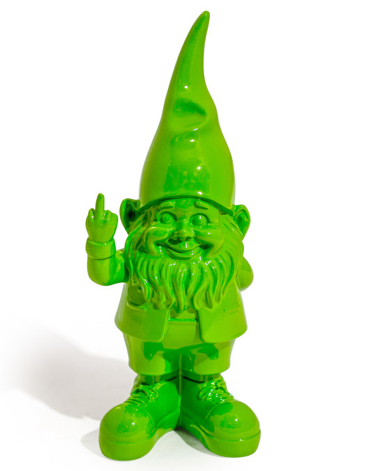 Small Bright Green "Naughty Gnome" Figure