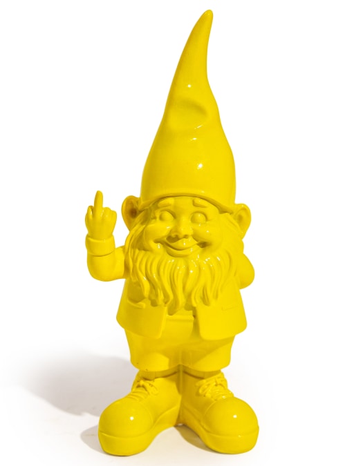 Small Bright Yellow "Naughty Gnome" Figure