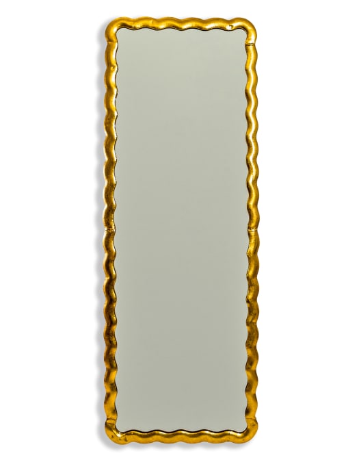 Extra Large Antique Gold Wave Wall / Lean-To Mirror