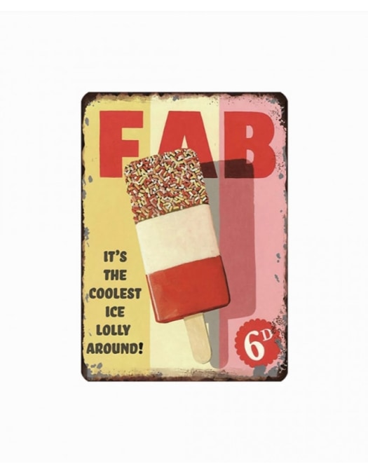 Retro Metal Ice Lolly Wall Sign 30x40cm