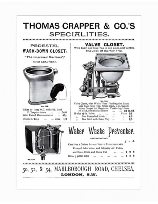 Large Retro Metal "Thomas Crapper" Wall Sign 50x70cm