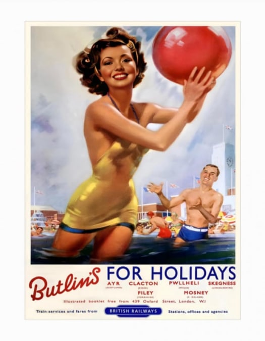 Large Retro Metal Holiday Wall Sign 50x70cm