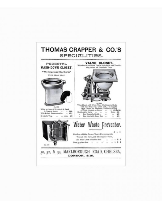 Retro Metal "Thomas Crapper" Wall Sign 30x40cm