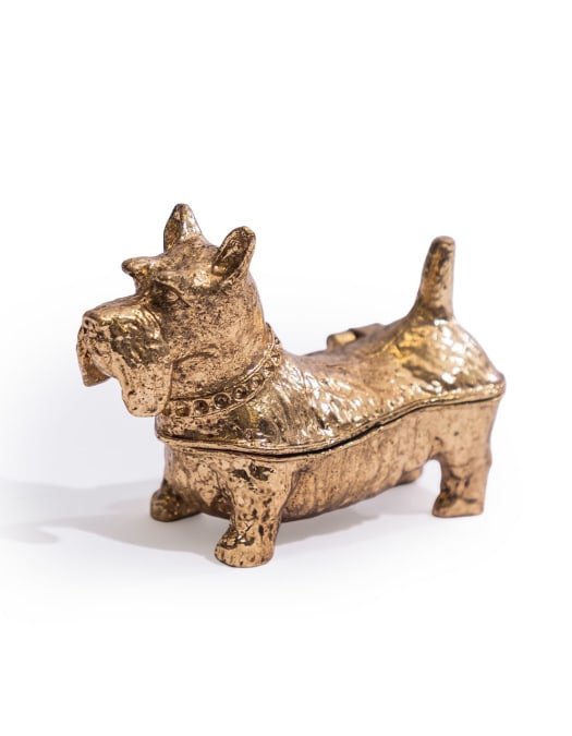 Gold Terrier Trinket Box 