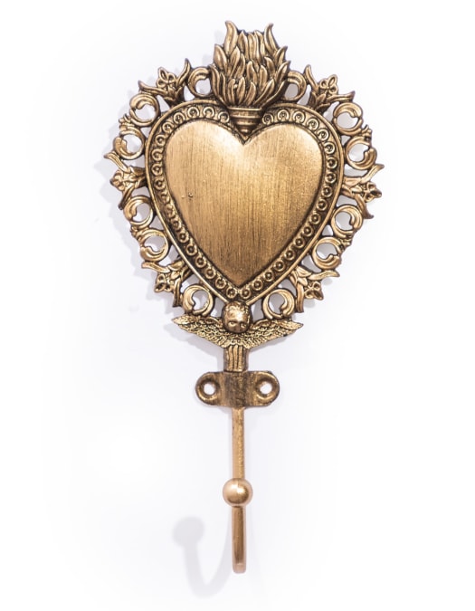 Gold "Sacred Heart" Coat Hook (to be bought in qtys of 6)